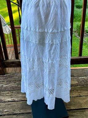 Boho Women’s Studio West Apparel Laced White Skirt Size L NWT New with Tags